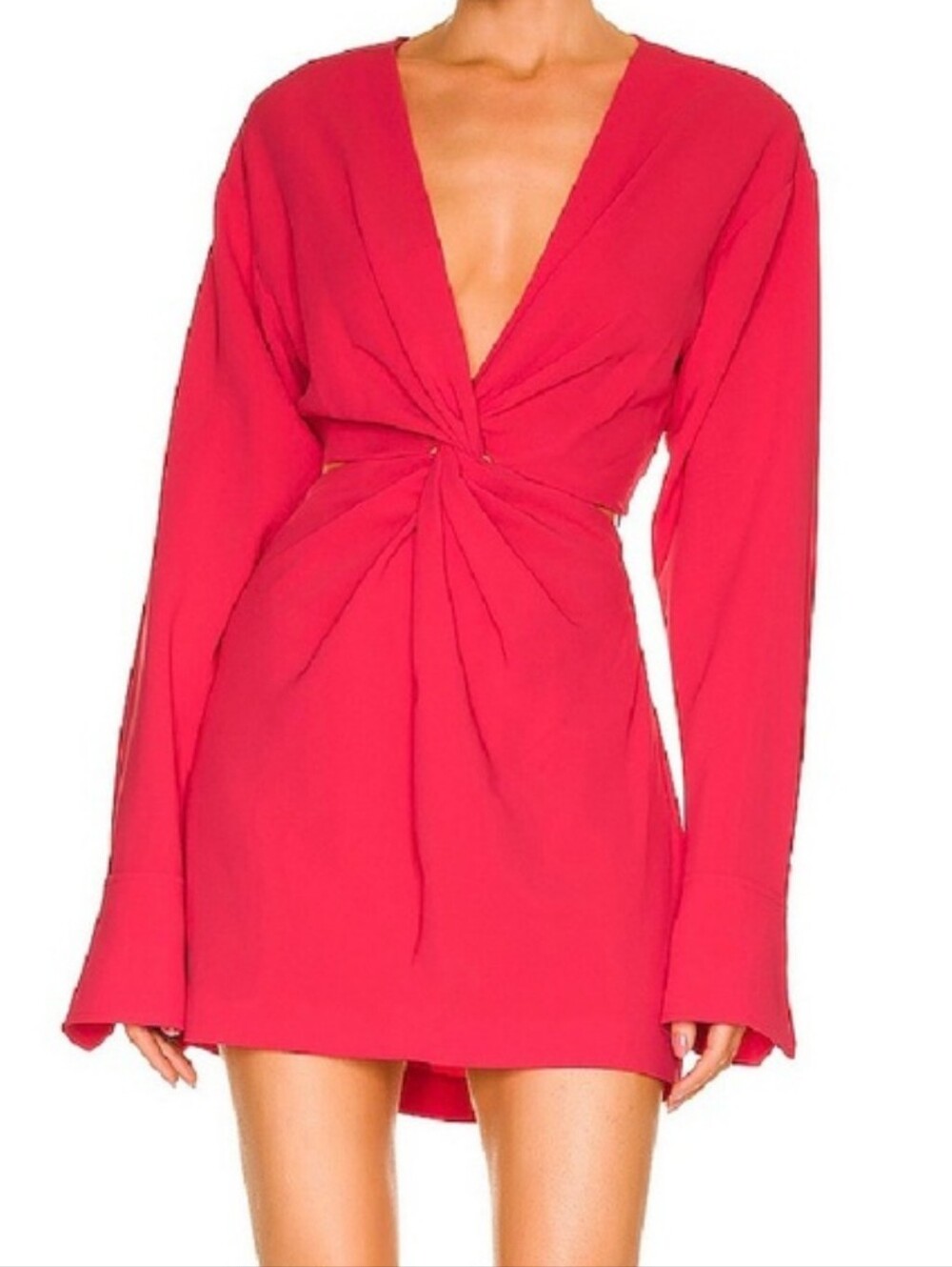 NWT ALC Zoey Twist Front Crepe Cutout Rambutan Pink Mini Dress Size 4